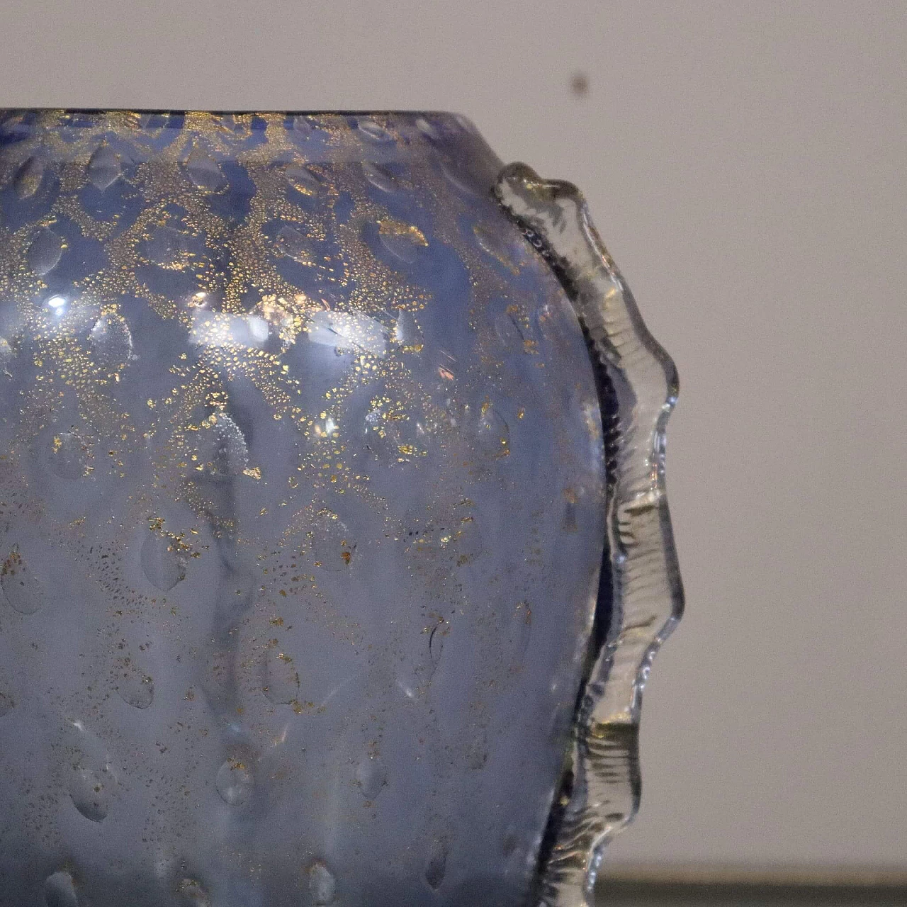 Blue and gold Murano glass vase, 1980s 2