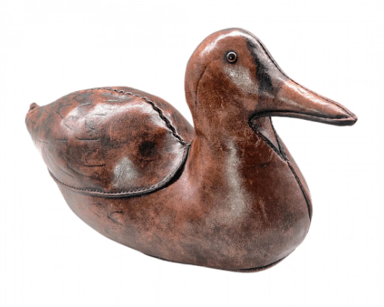 Leather Duck sculpture by Dimitri Omersa for Omersa, 1970s 1