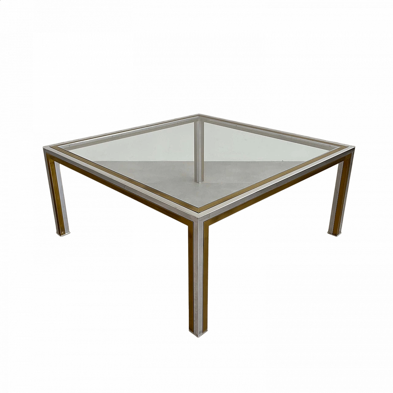 Brass coffee table in the style of Romeo Rega, 1970s 9