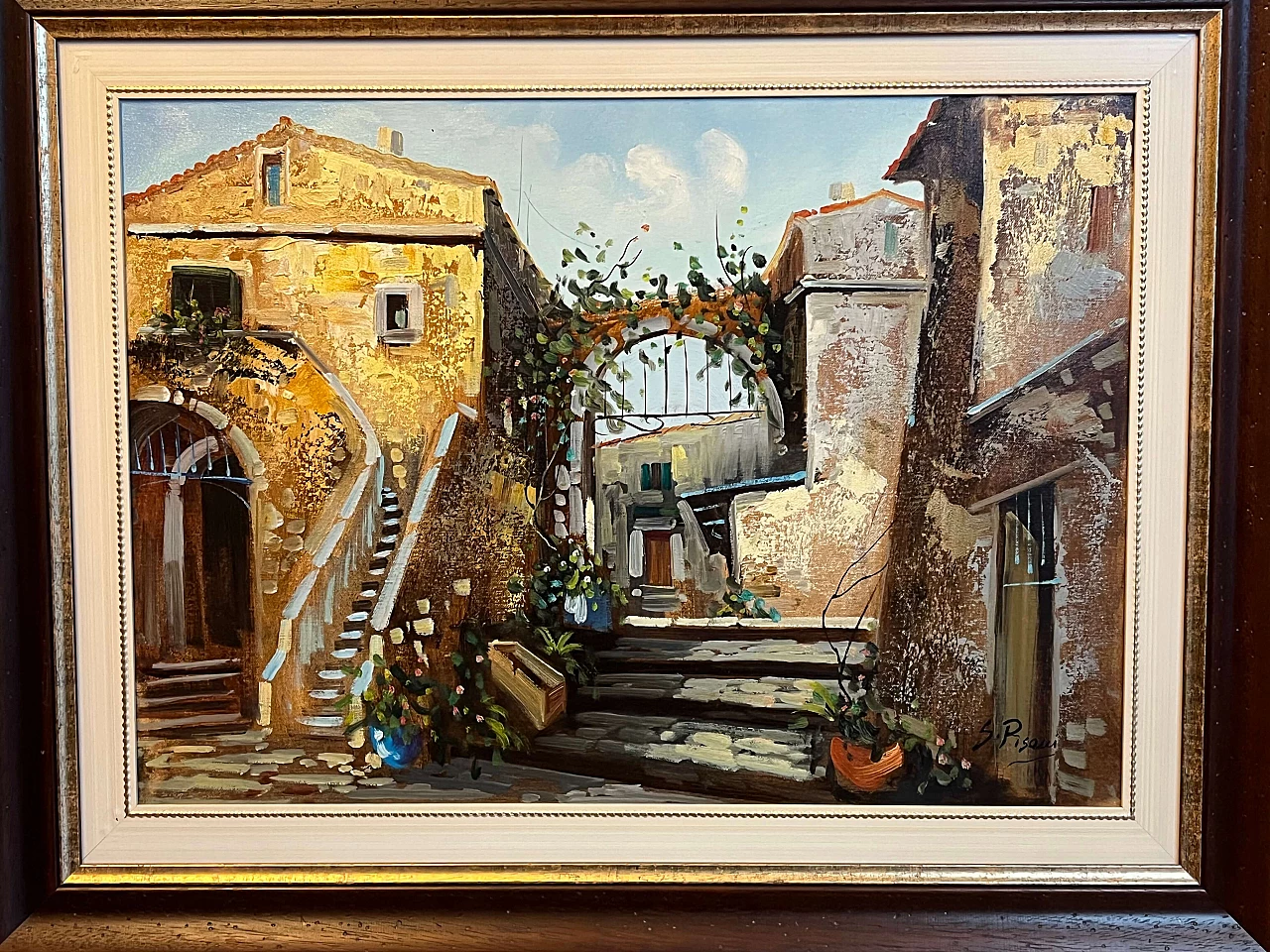 Giuseppe Pisani, Paesaggio, olio su tela, anni '80 3