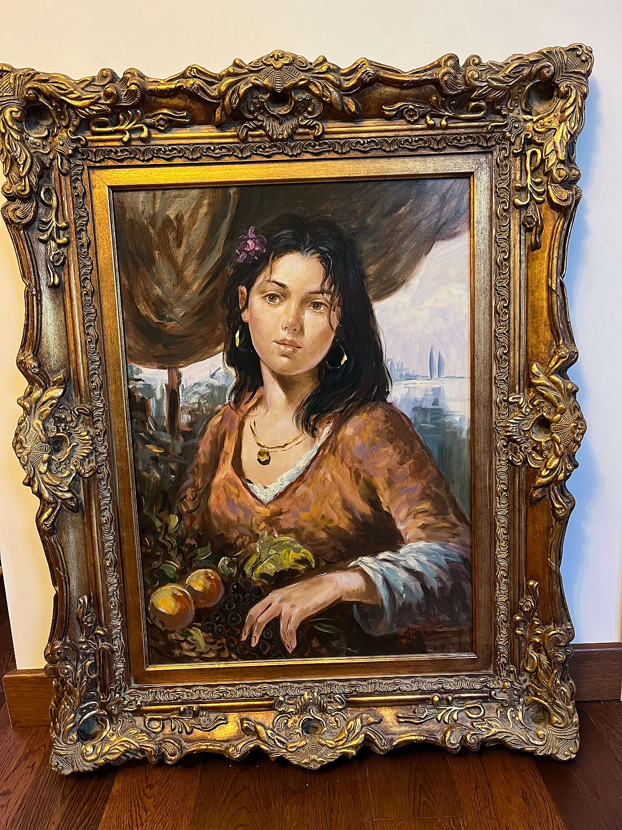 A. Lopez, The peasant woman, oil on canvas, 1940s 2