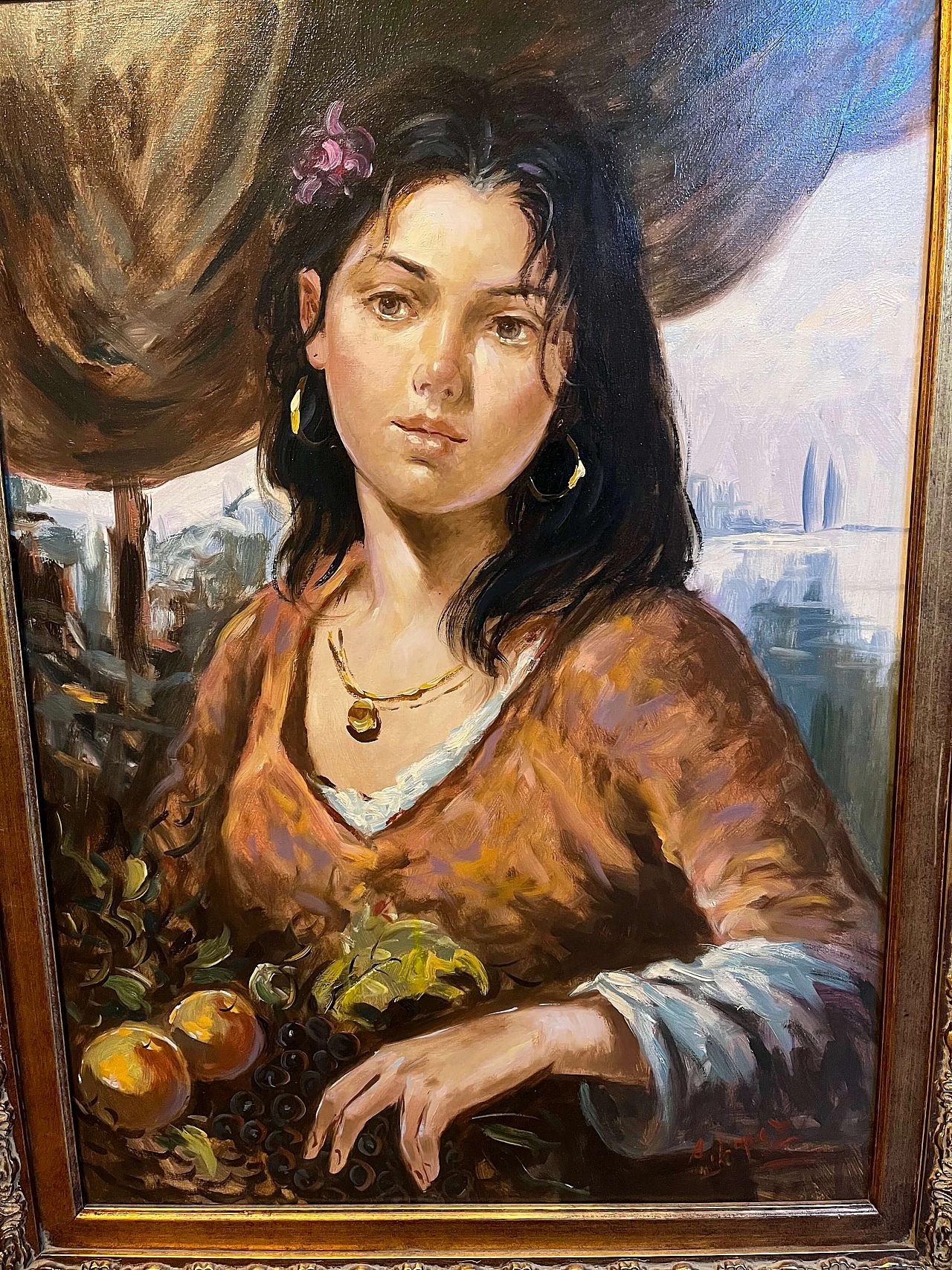 A. Lopez, The peasant woman, oil on canvas, 1940s 4