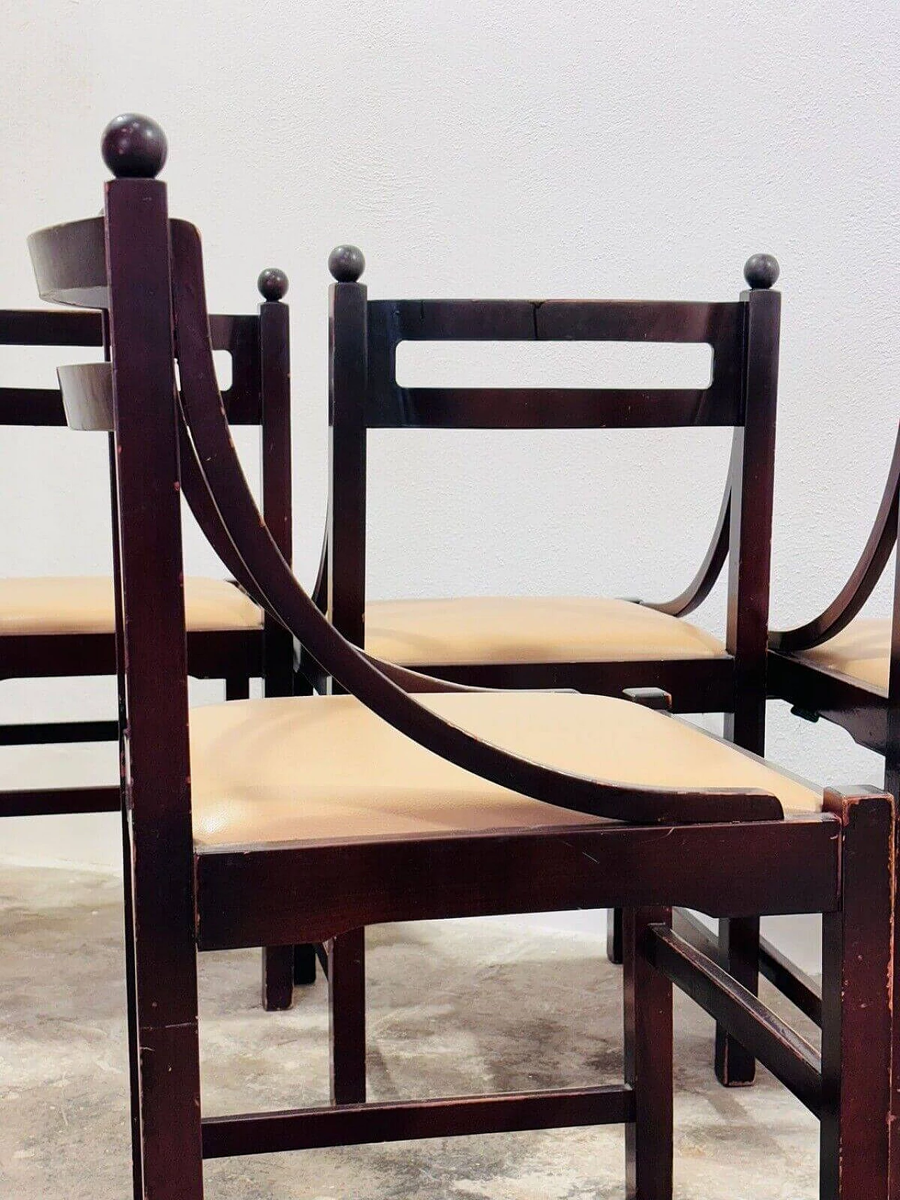 4 Wood chairs in the style of Ico Parisi for Cassina, 1960s 3