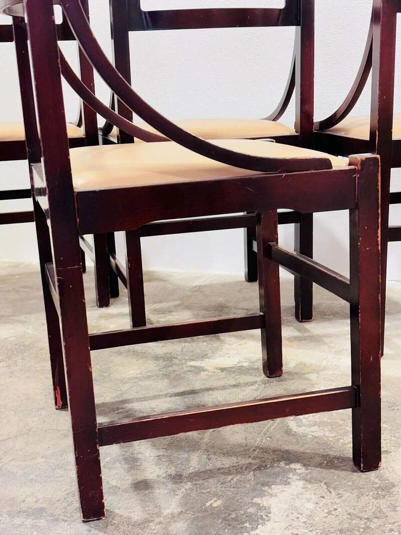 4 Wood chairs in the style of Ico Parisi for Cassina, 1960s 5