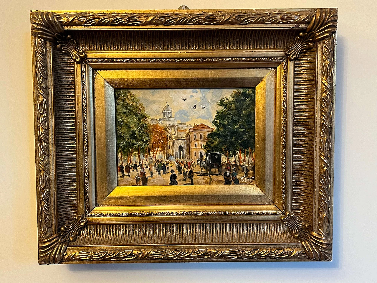Turri, city view, oil painting on panel 1