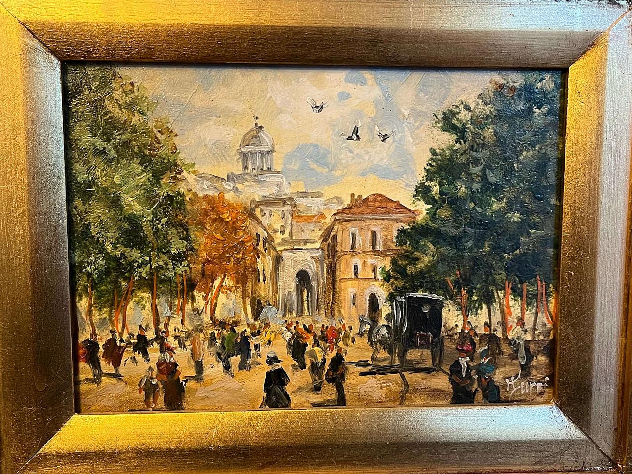 Turri, city view, oil painting on panel 3
