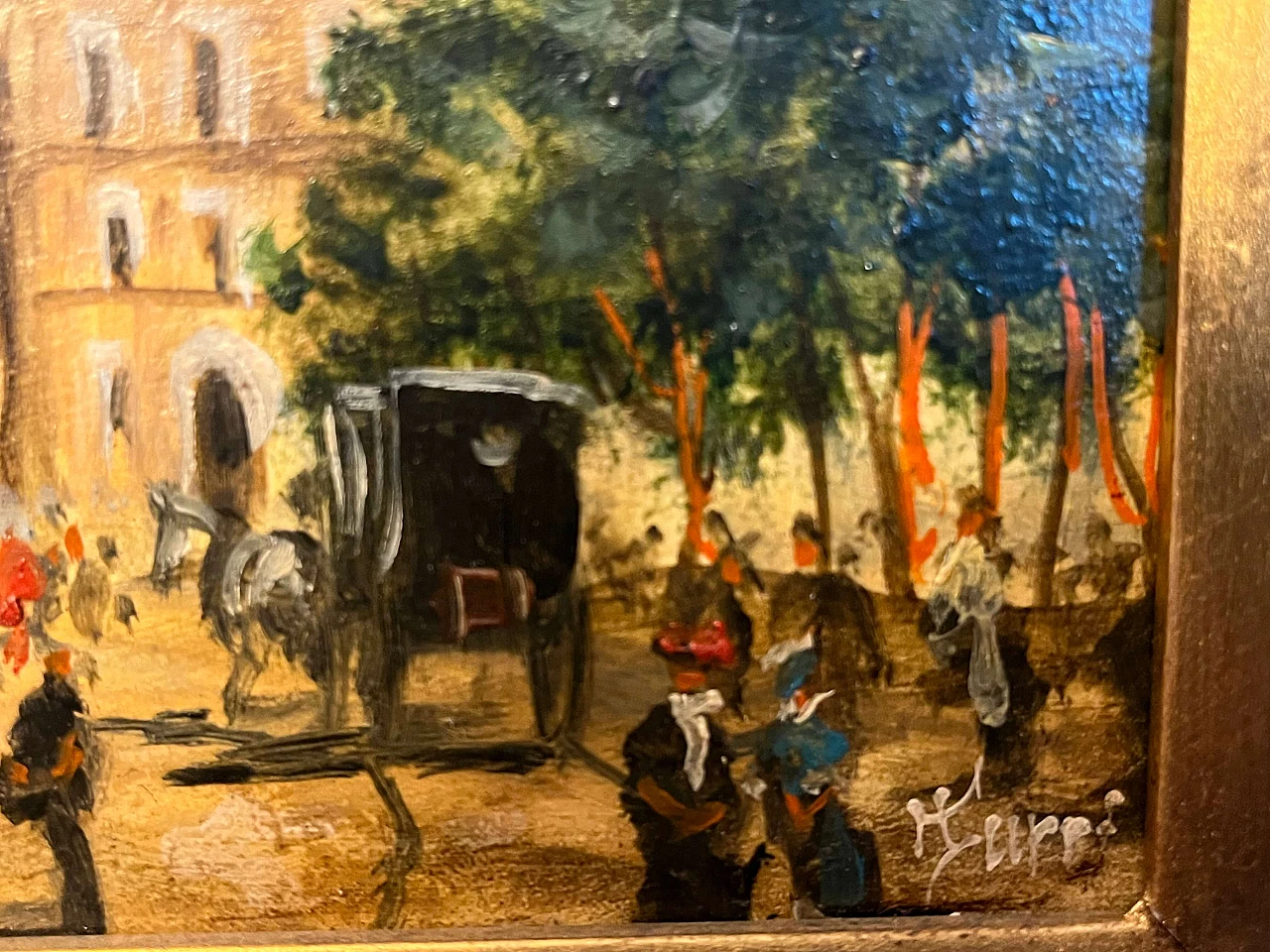 Turri, city view, oil painting on panel 4