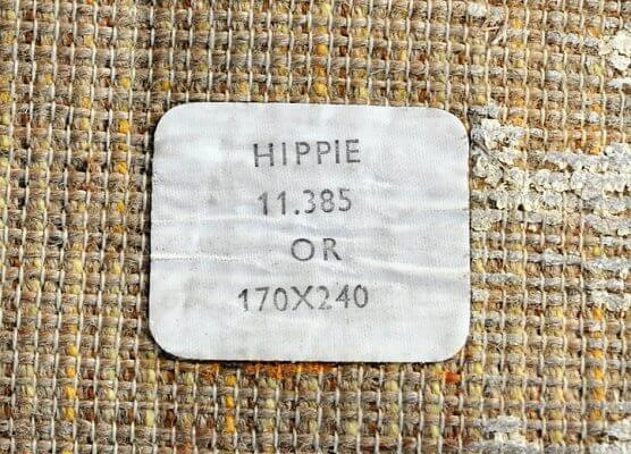 Tappeto giallo in lana, anni '70 4