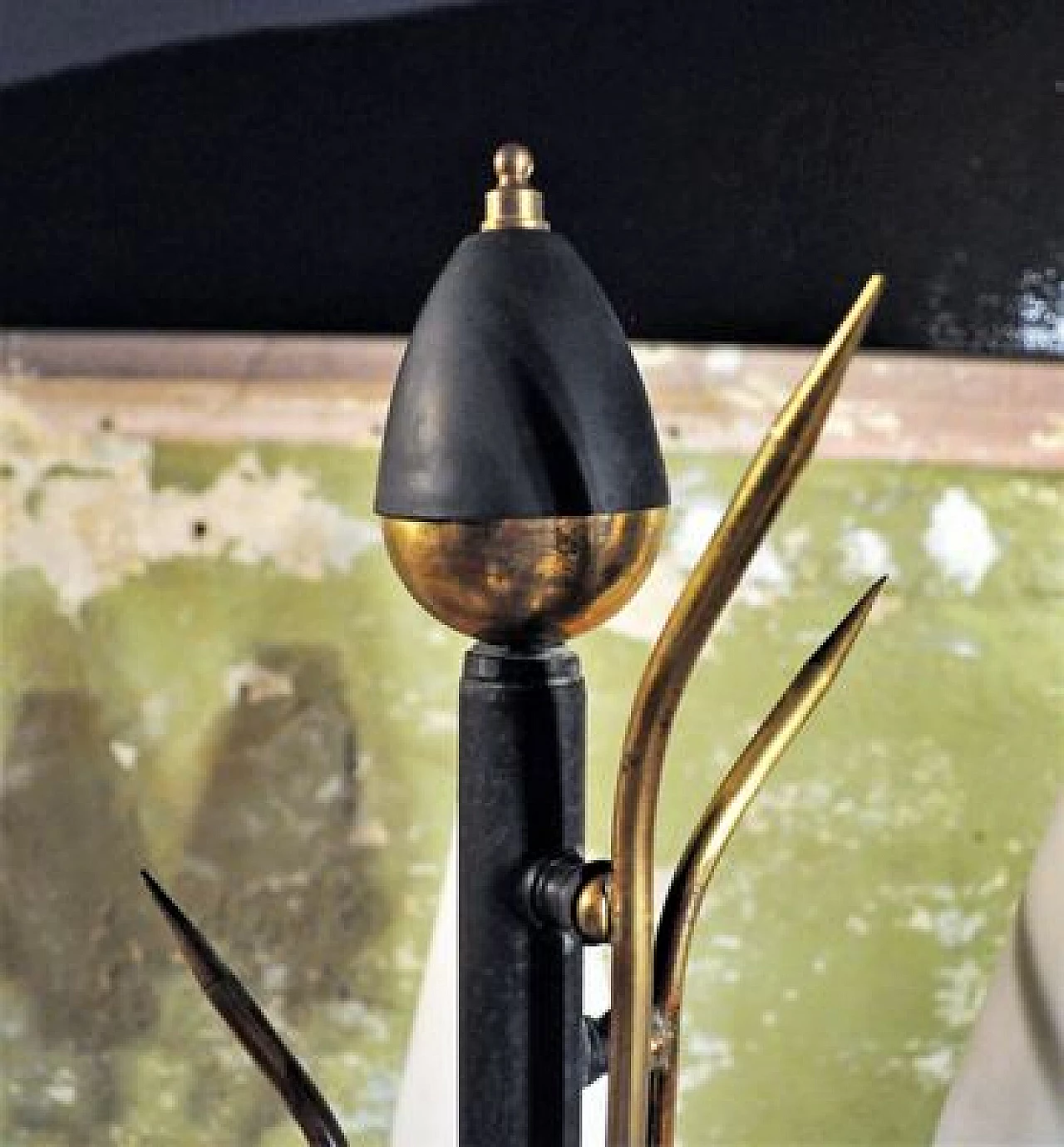 Iron and brass floor lamp, 1950s 4