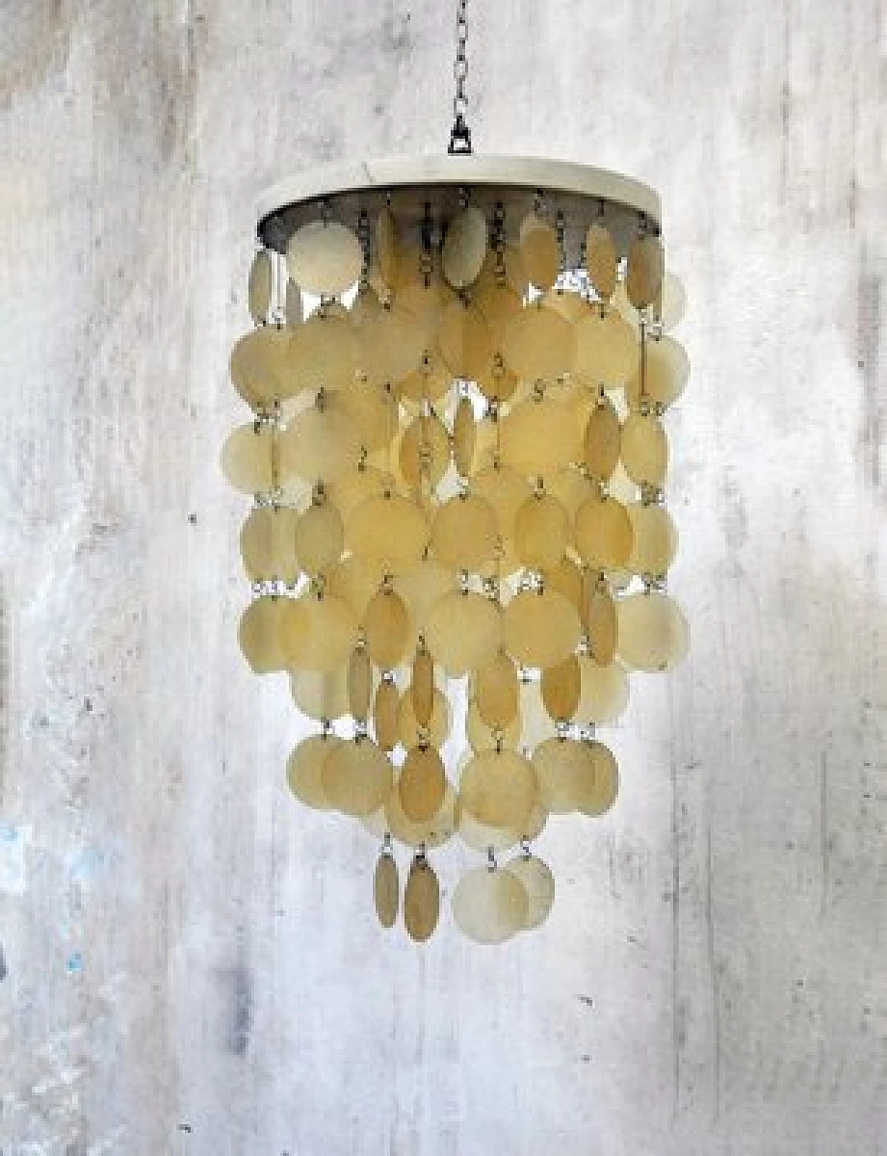 Lampadario con pendenti in fibra di vetro di Abat-Jour, anni '60 1