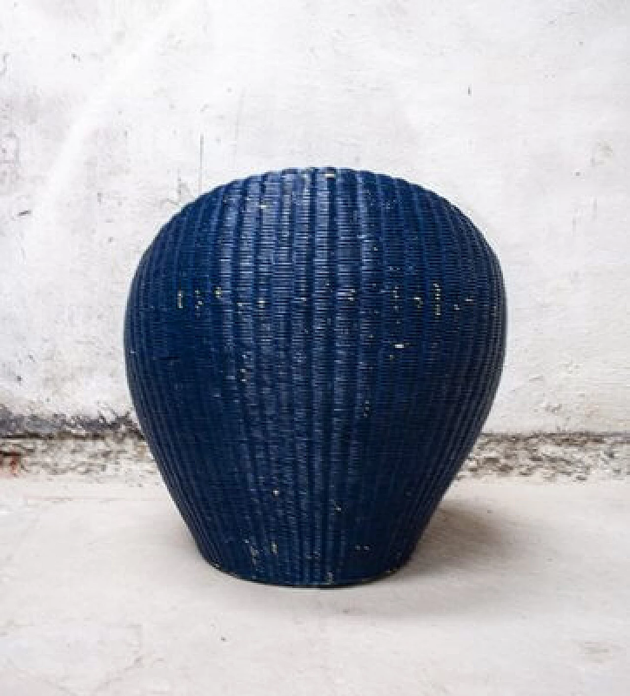 Blue wicker armchair, 1960s 3