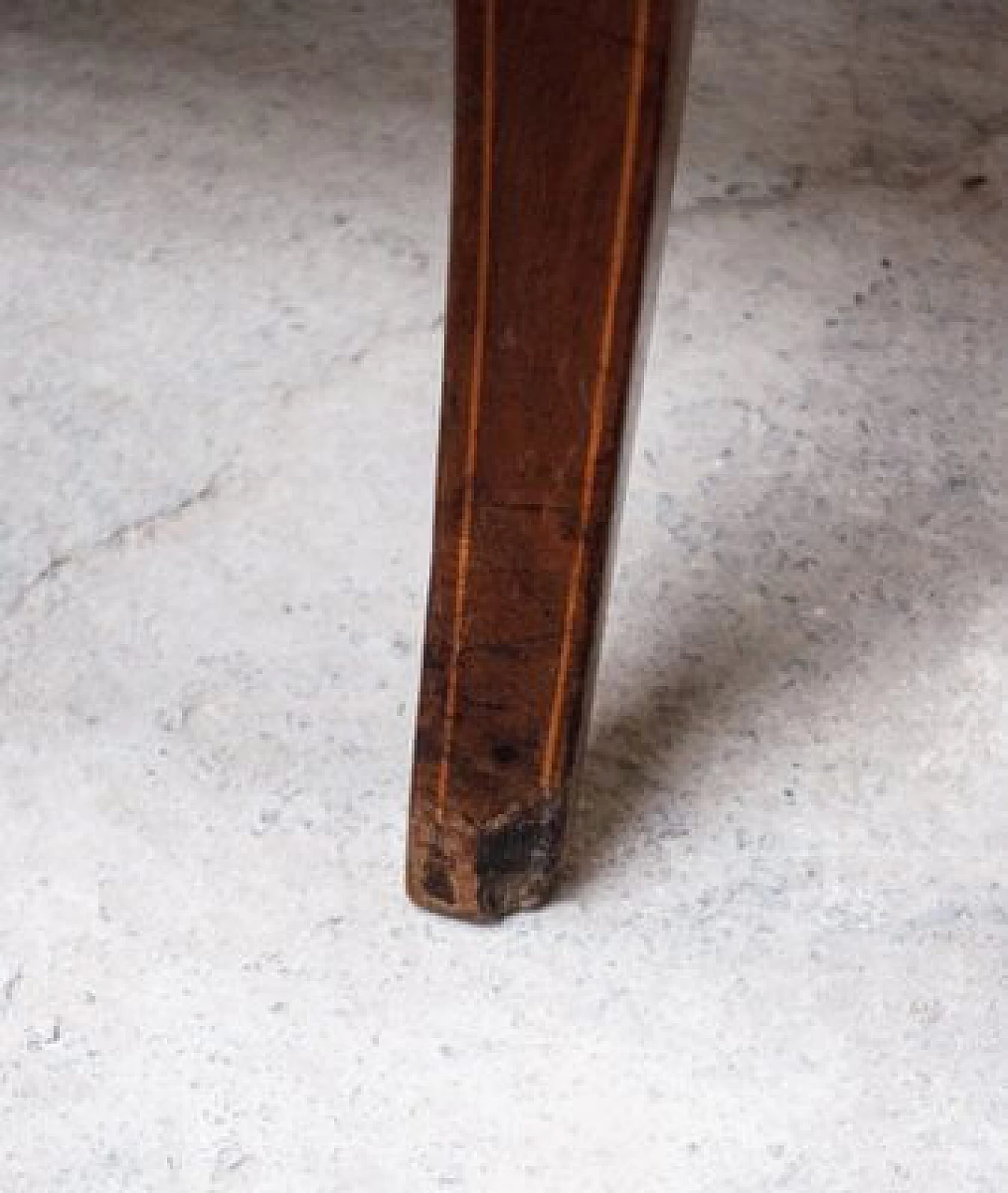 4 wooden chairs with padded seat upholdstered in yellow fabric, 1830s 10