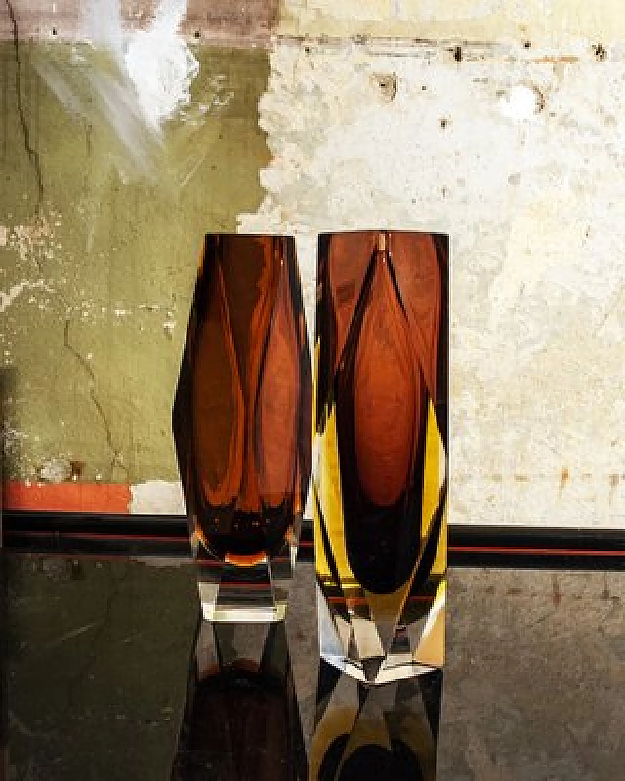 Pair of Murano glass vases by Alessandro Mandruzzato for G. Campanella & C., 1970s 2