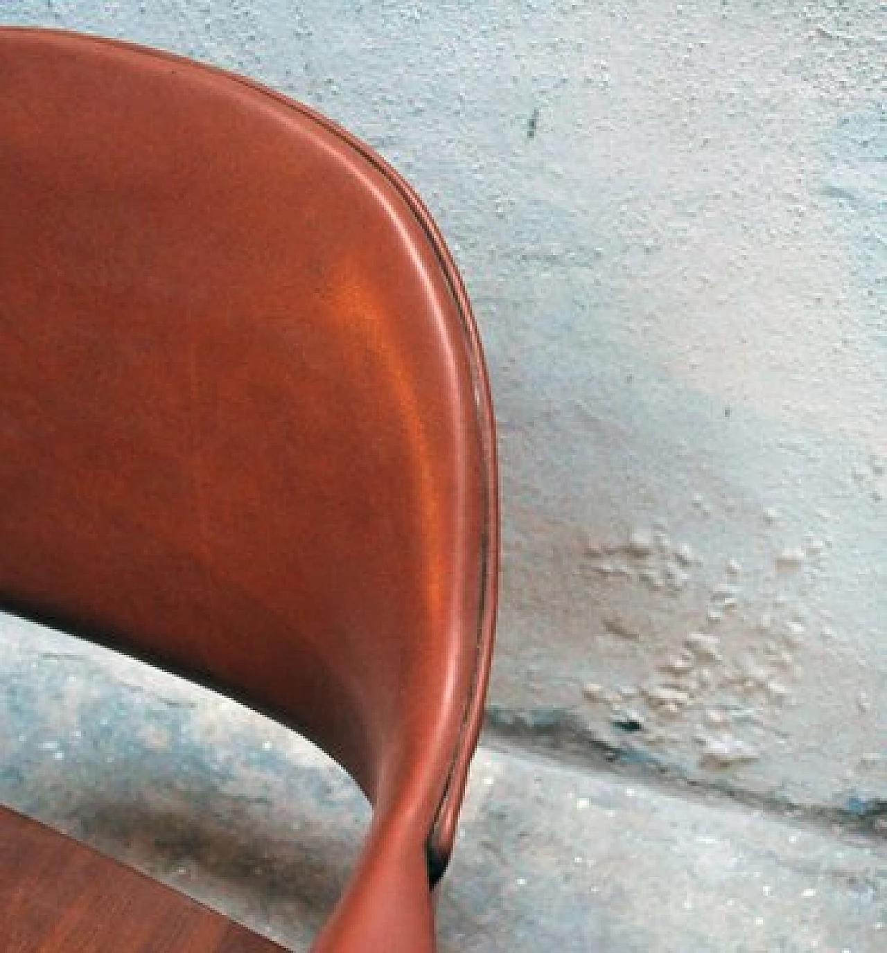 Wooden chair with iron and faux leather details by Carlo Ratti, 1950s 5