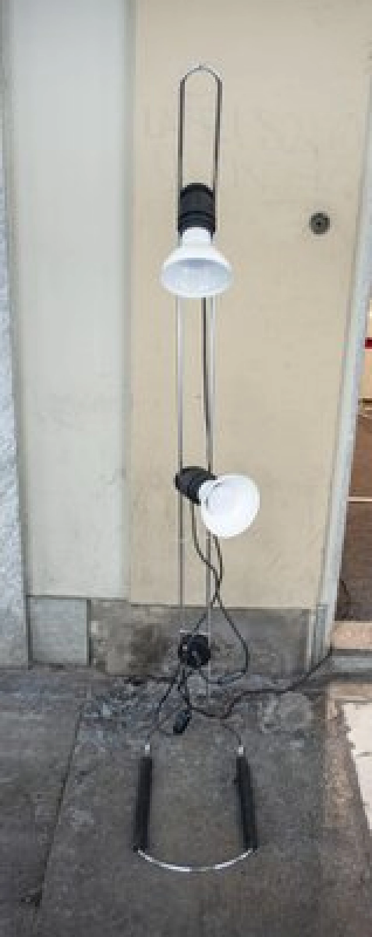 Adjustable double light floor lamp in aluminum and plastic, 1970s 3