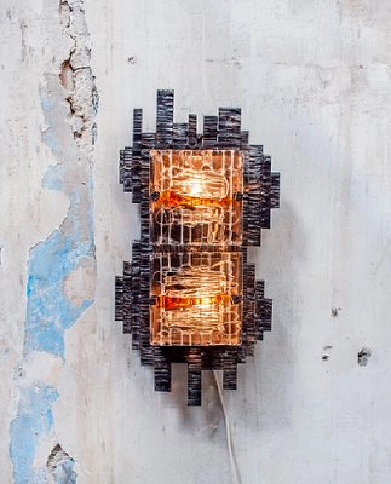 Iron and Murano glass Wall light, 1960s 2