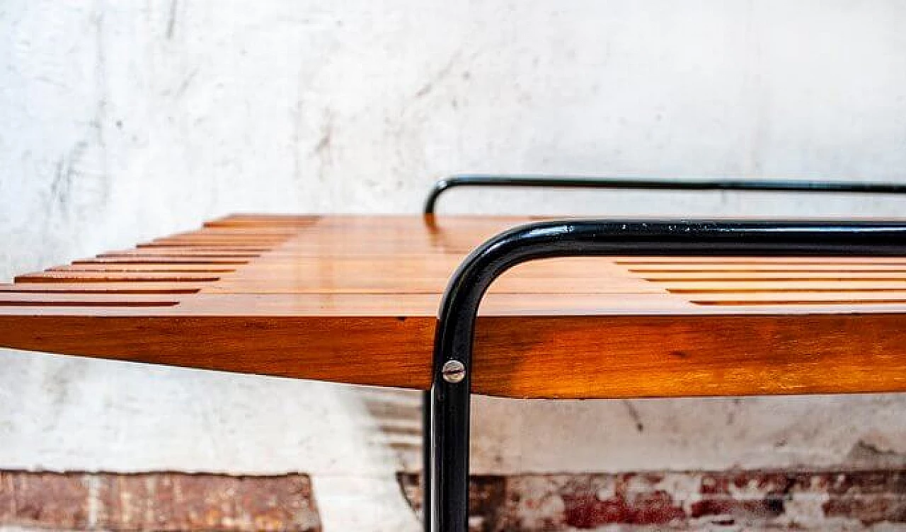 Cherry and metal coffee table in Ettore Sottsass style, 1950s 6