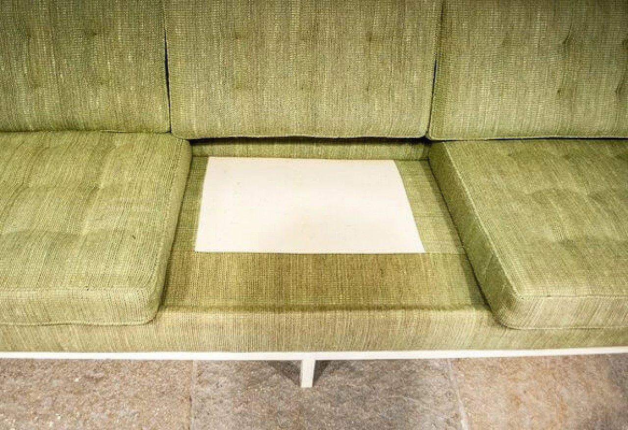 Divano con tessuto verde di Florence Knoll Bassett per Knoll Inc., 1954 4