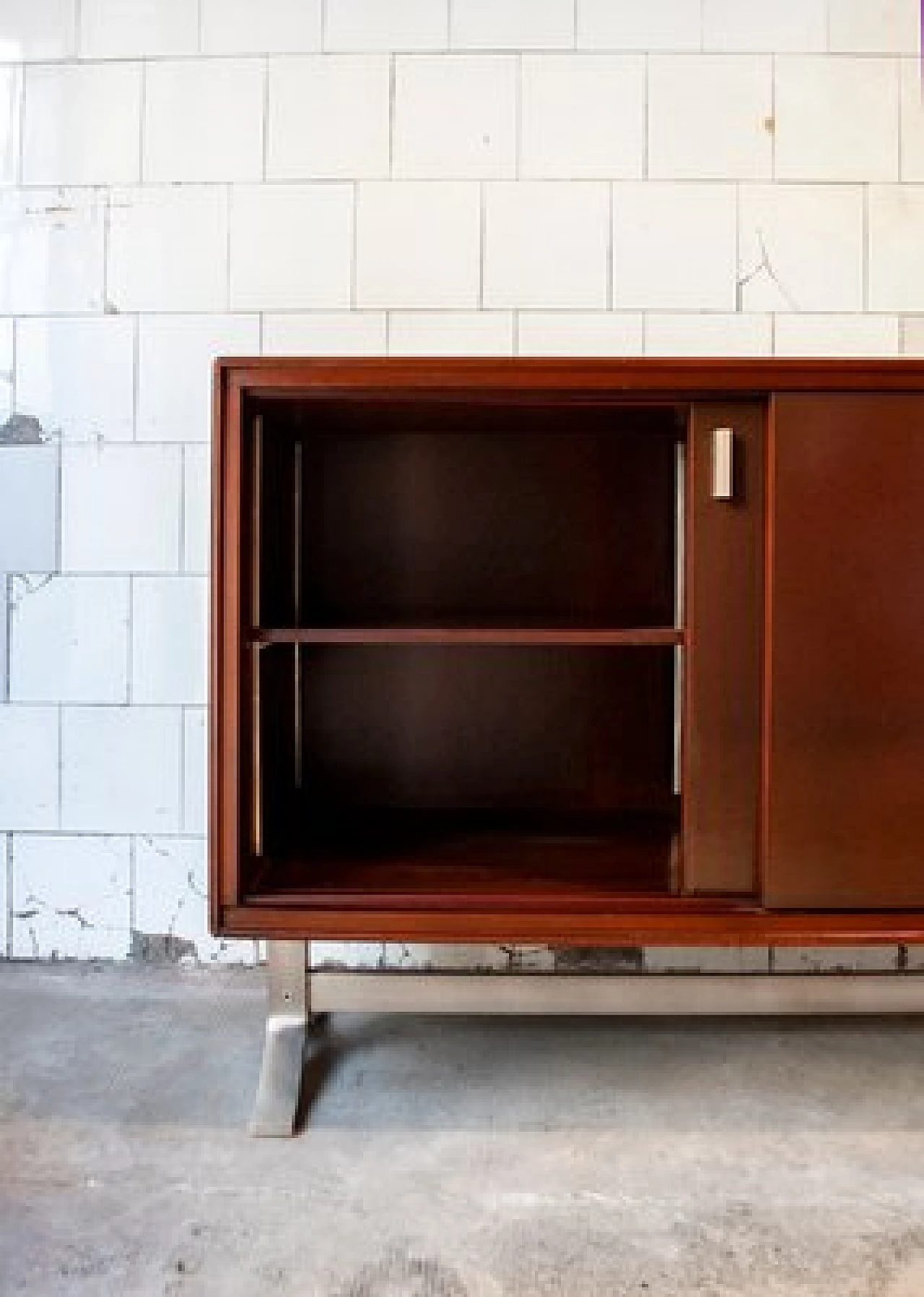 Credenza in teak ed acciaio di Gianni Moscatelli per Formanova, anni '70 4