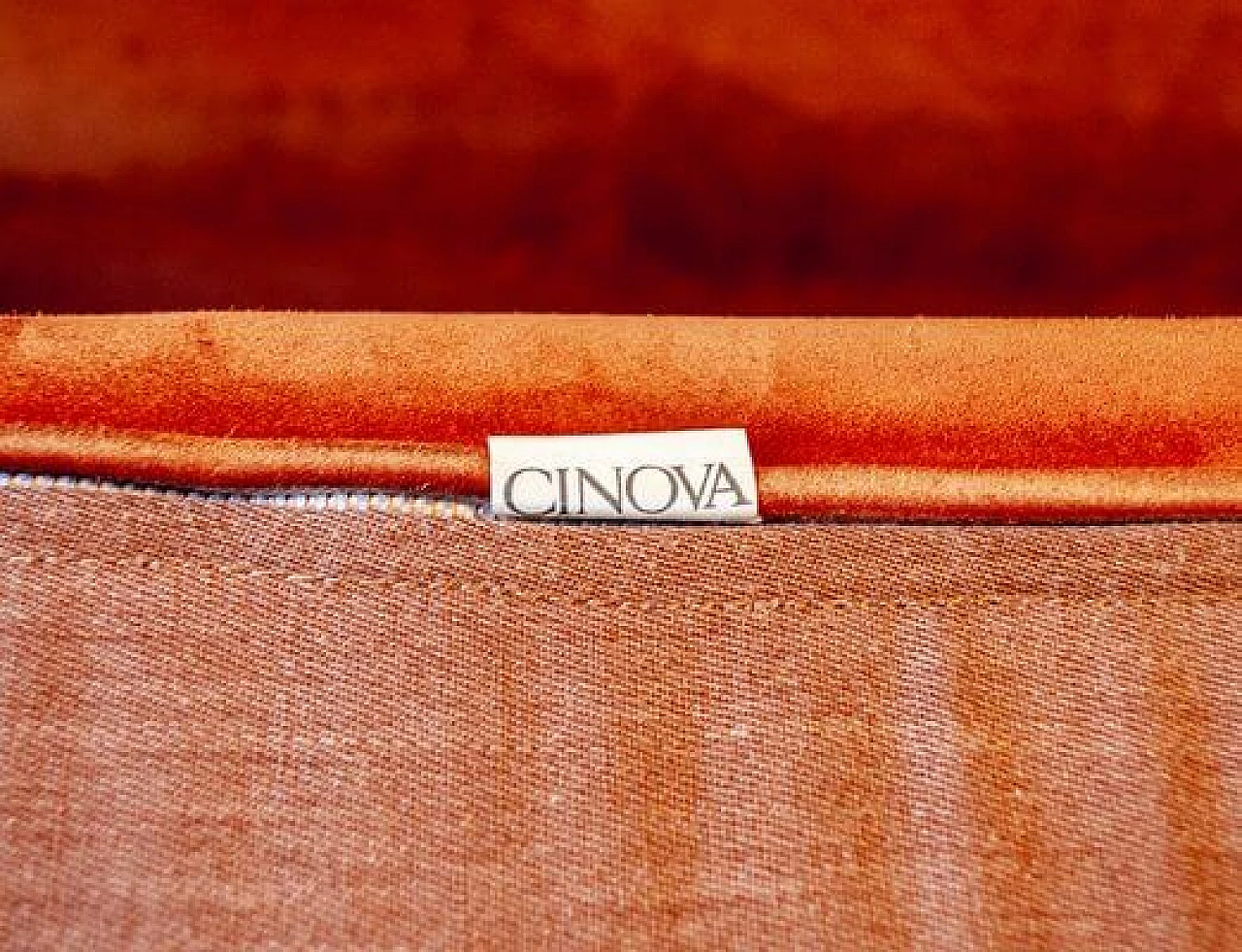 3 divani in camoscio arancione di Antonello Mosca per Cinova, anni '60 11