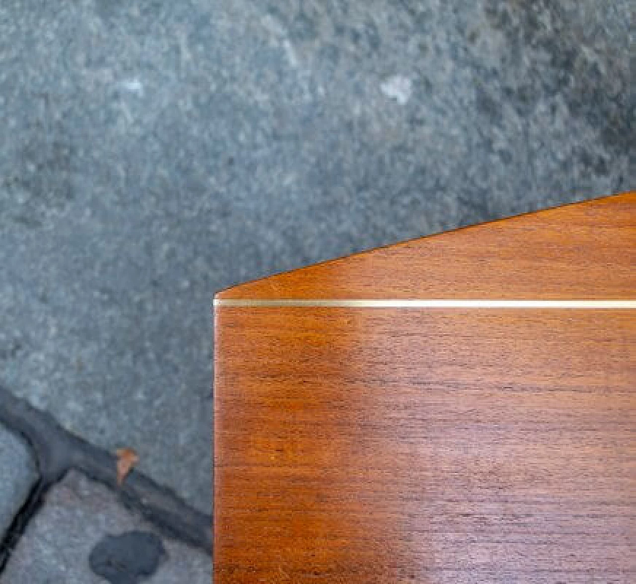 Side table in iron, wood and brass, 1950s 4