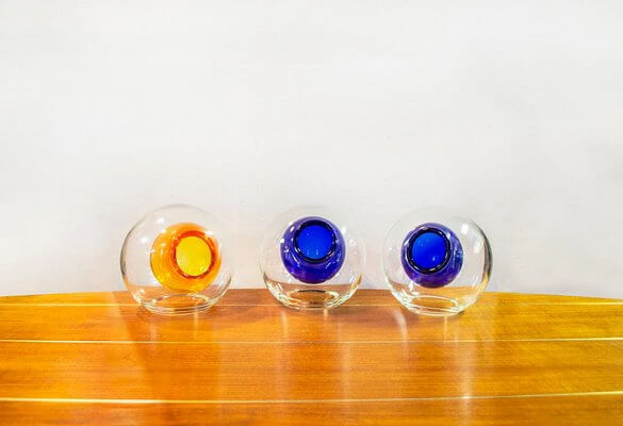 3 Murano glass vases by Enrico Capuzzo for Vistosi, 1960s 2