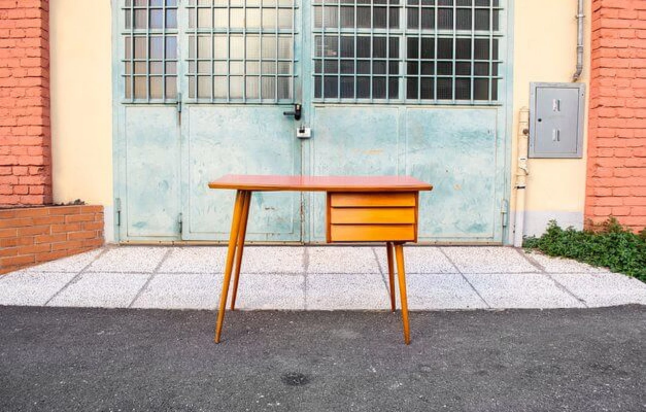 Beech and formica desk, 1950s 1