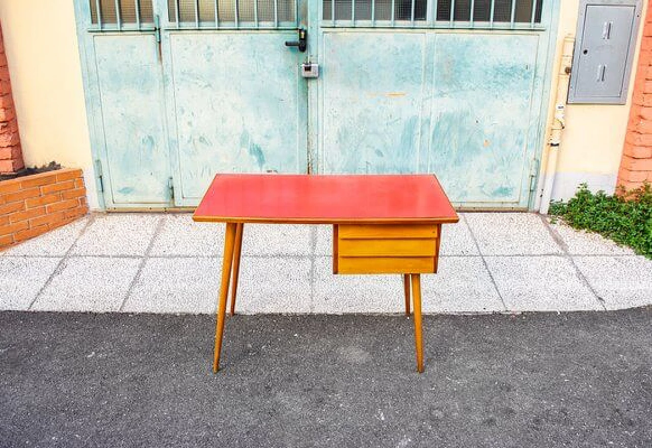 Beech and formica desk, 1950s 2