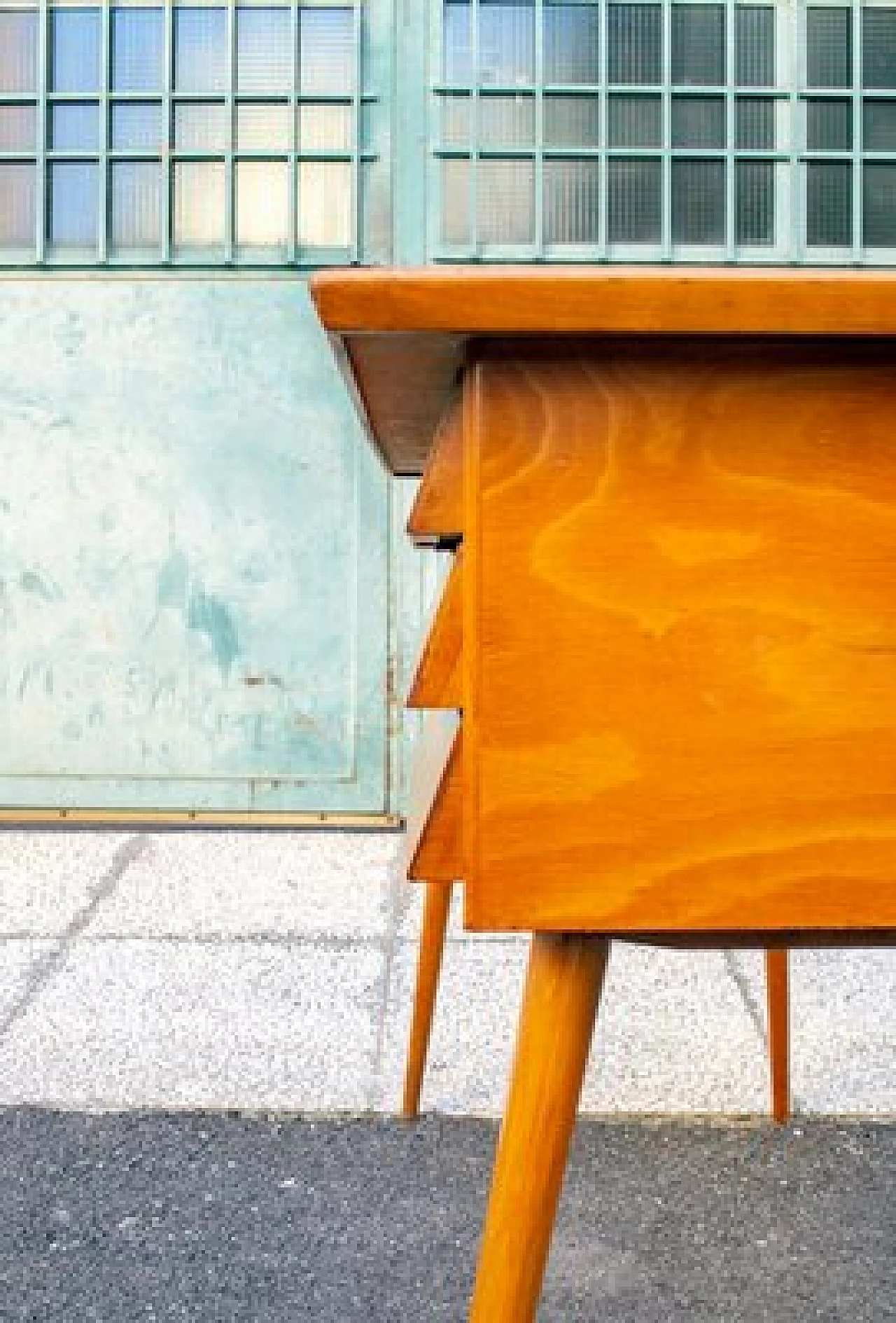 Beech and formica desk, 1950s 8