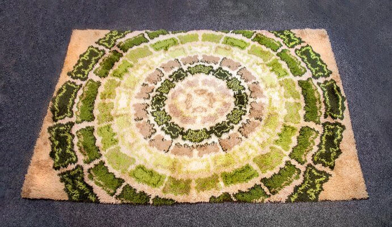 Wool rug with psychedelic design, 1970s 2