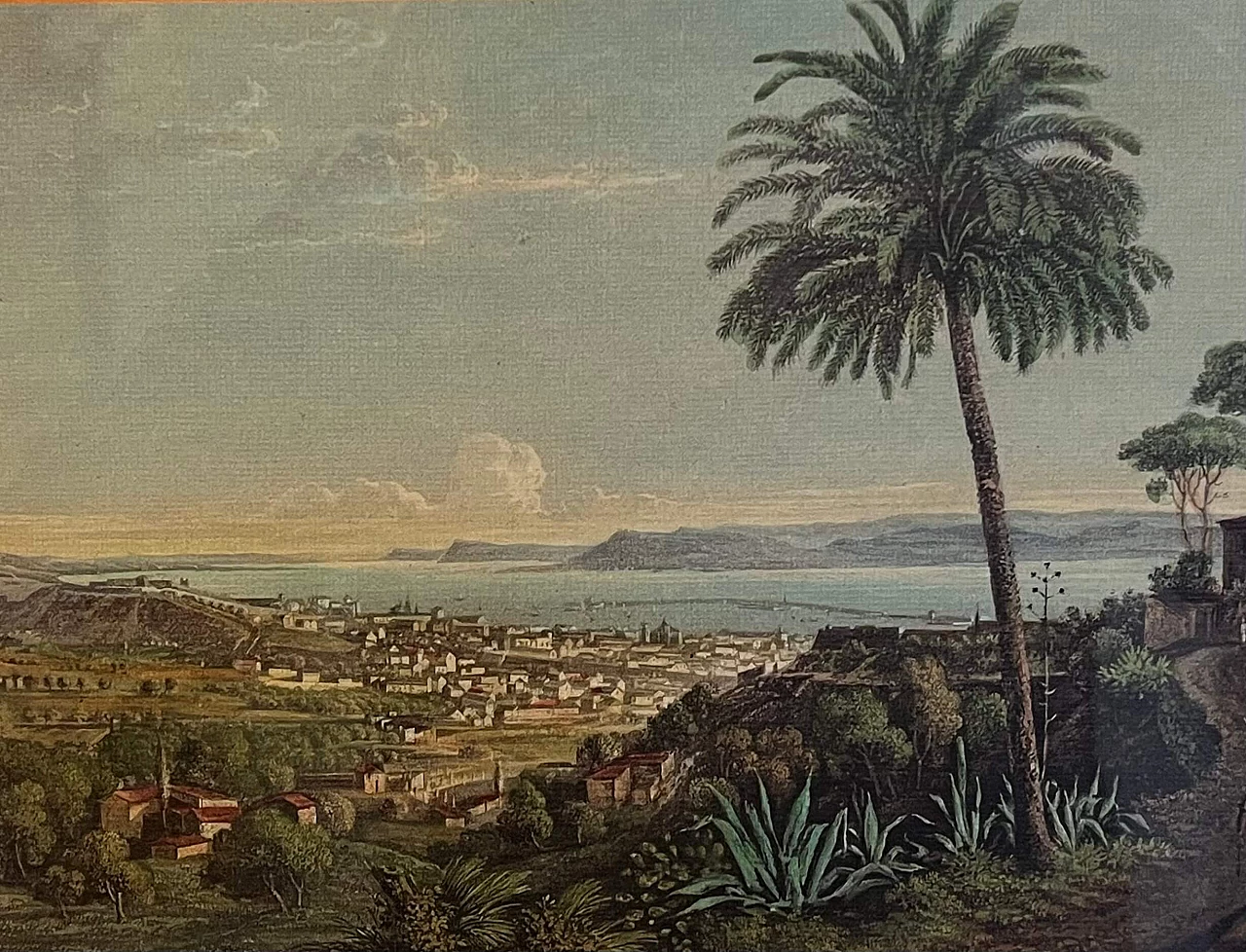 View of Messina, reproduction of Samuel Birmann, color print, 1950s 4
