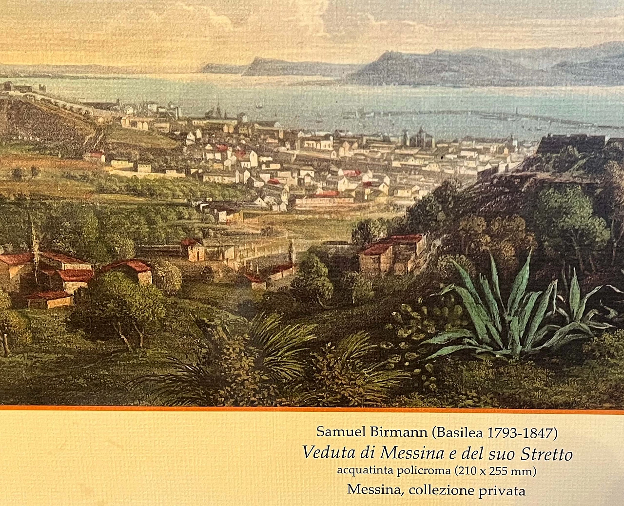 View of Messina, reproduction of Samuel Birmann, color print, 1950s 5