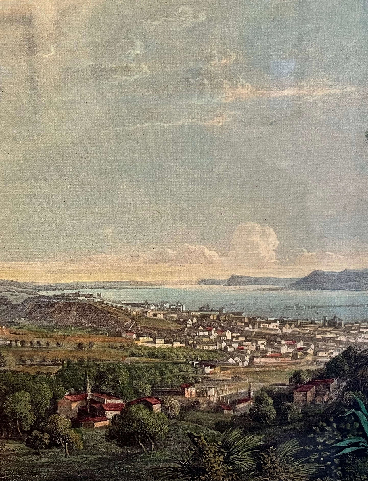 View of Messina, reproduction of Samuel Birmann, color print, 1950s 6