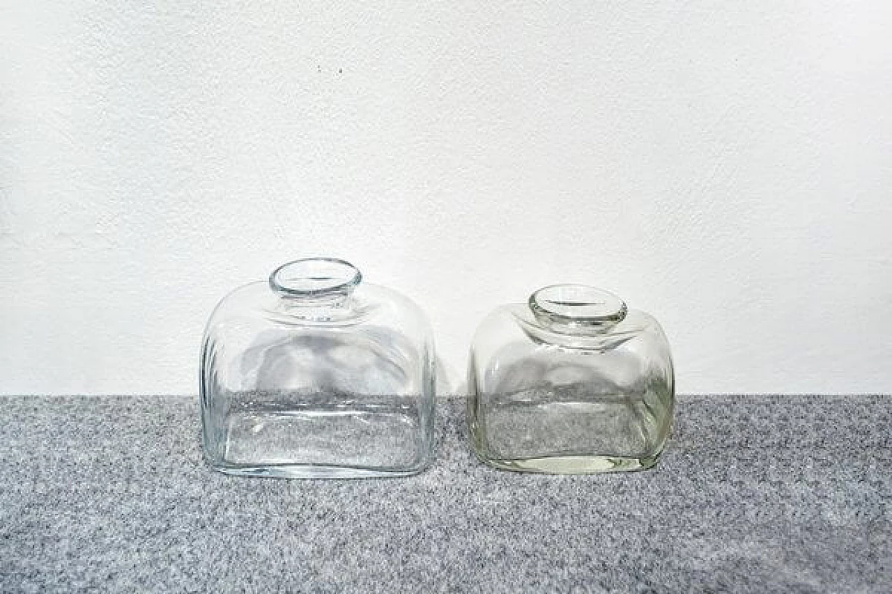 Pair of Murano glass vases in Barbini's style, 1970s 1