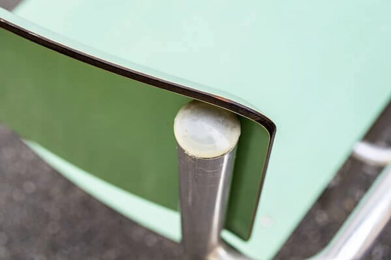 Pair of teal formica chairs, 1950s 5