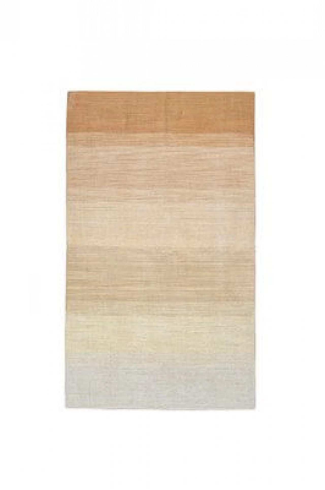 Tappeto a righe beige in cotone, anni '70 1