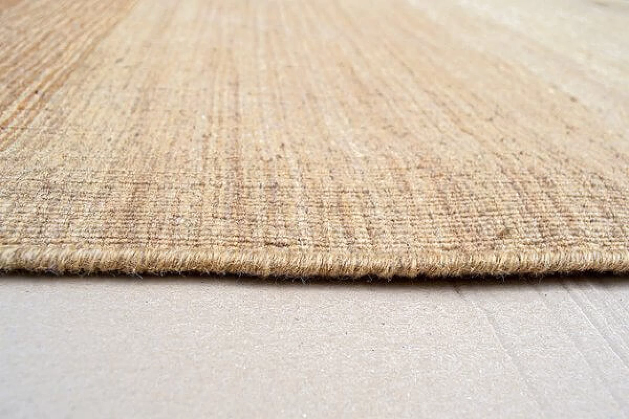 Tappeto a righe beige in cotone, anni '70 4