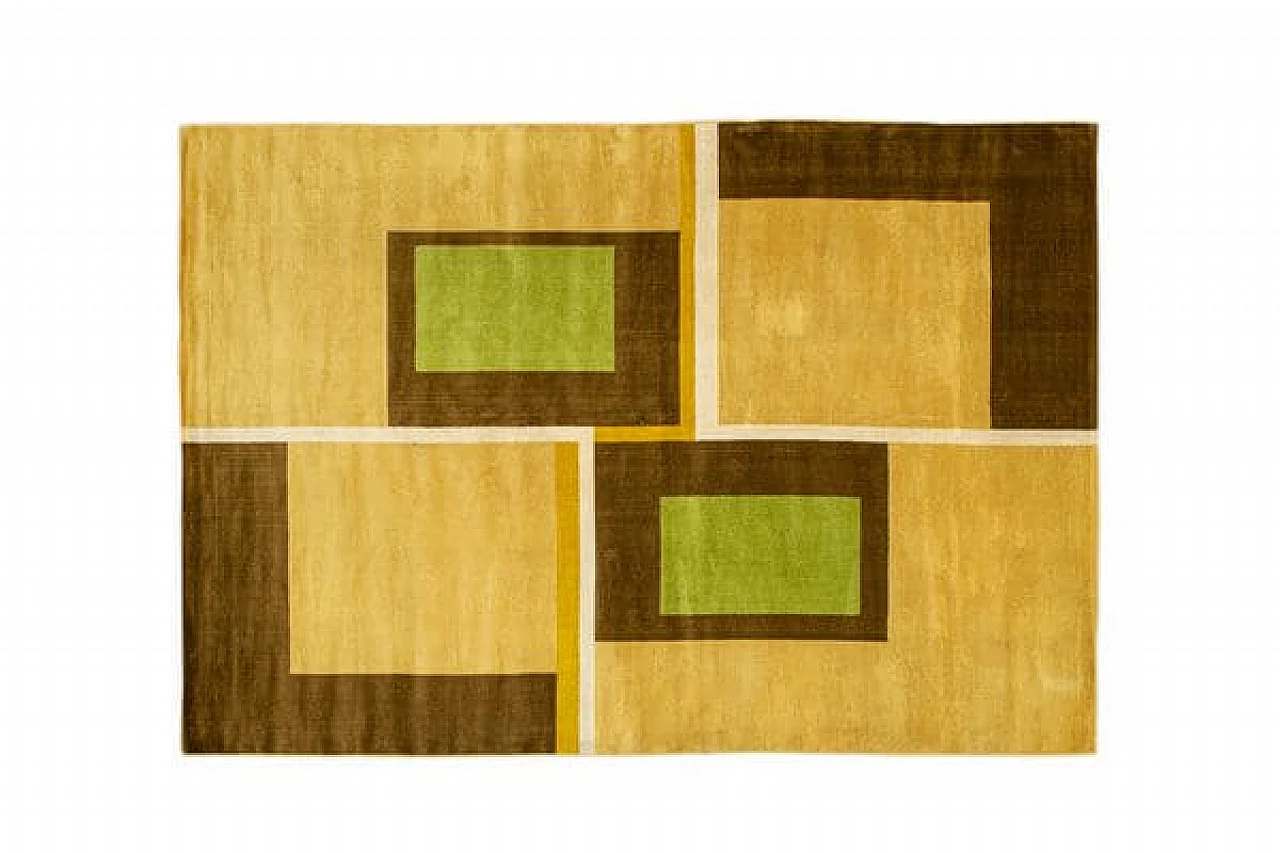 Wool rug with geometric designs, 1950s 1