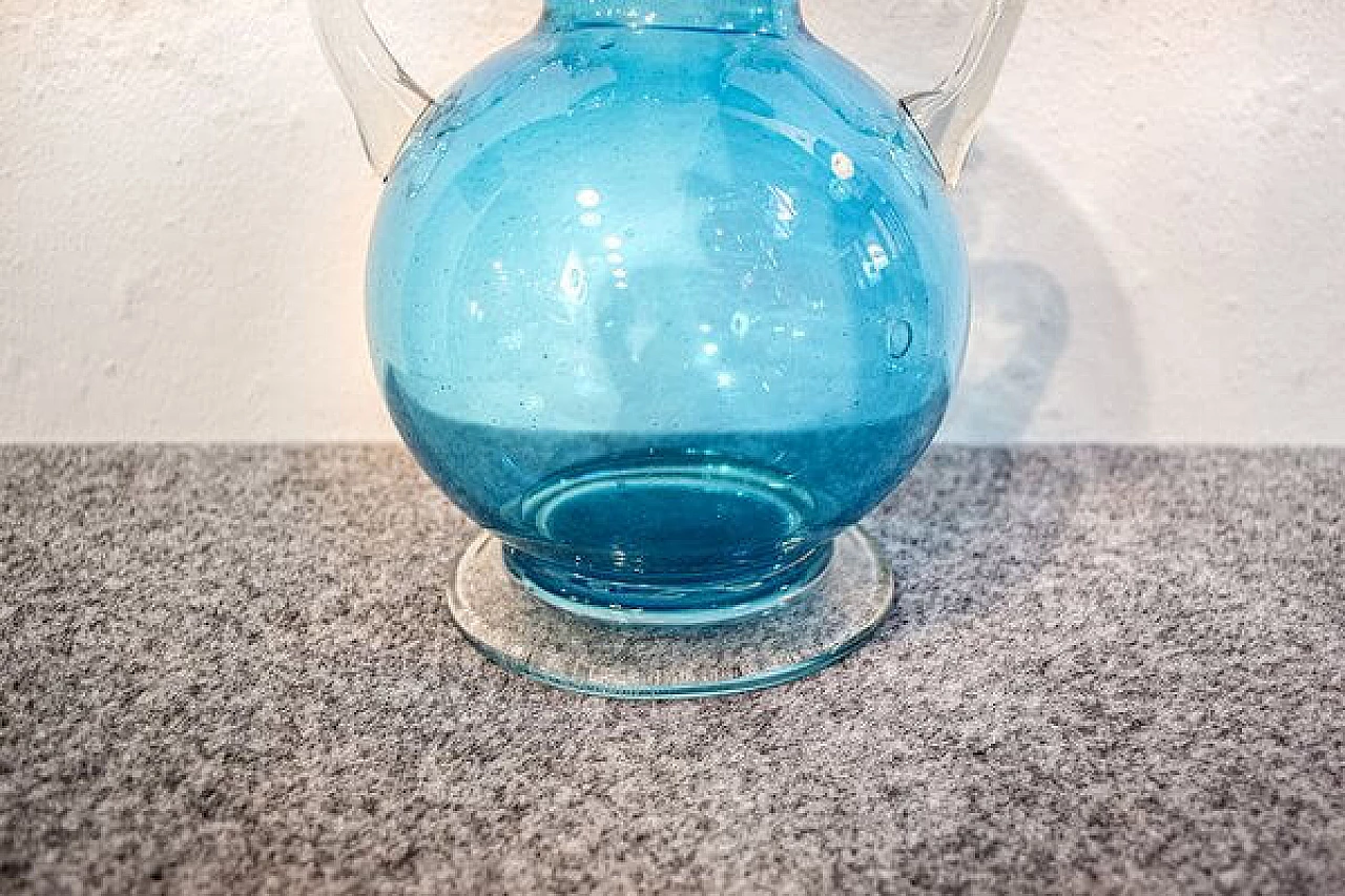 Blue Murano glass amphora vase, 1950s 4