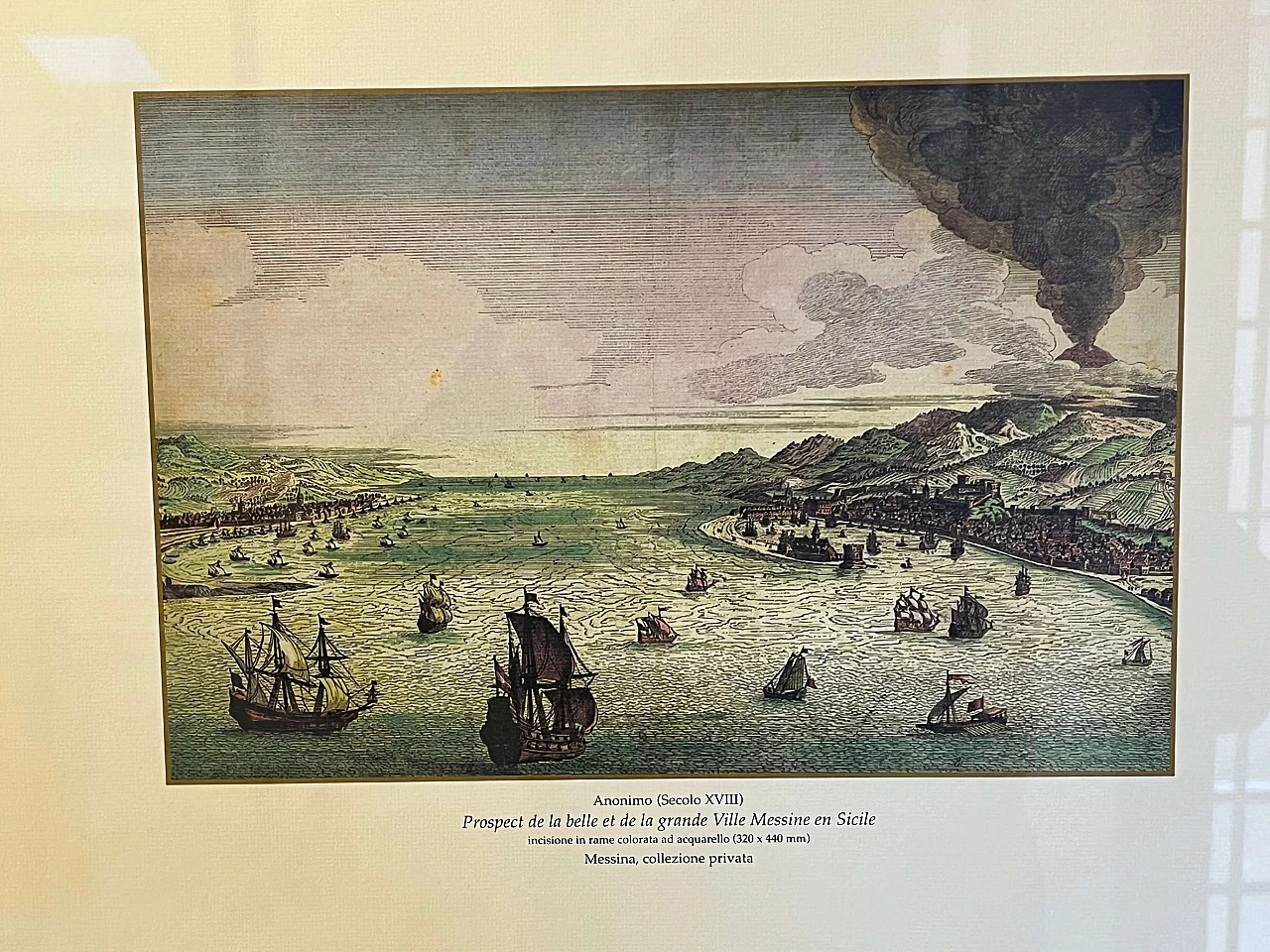 Strait of Messina, reproduction of eighteenth century anonymous, color print, 1950s 3