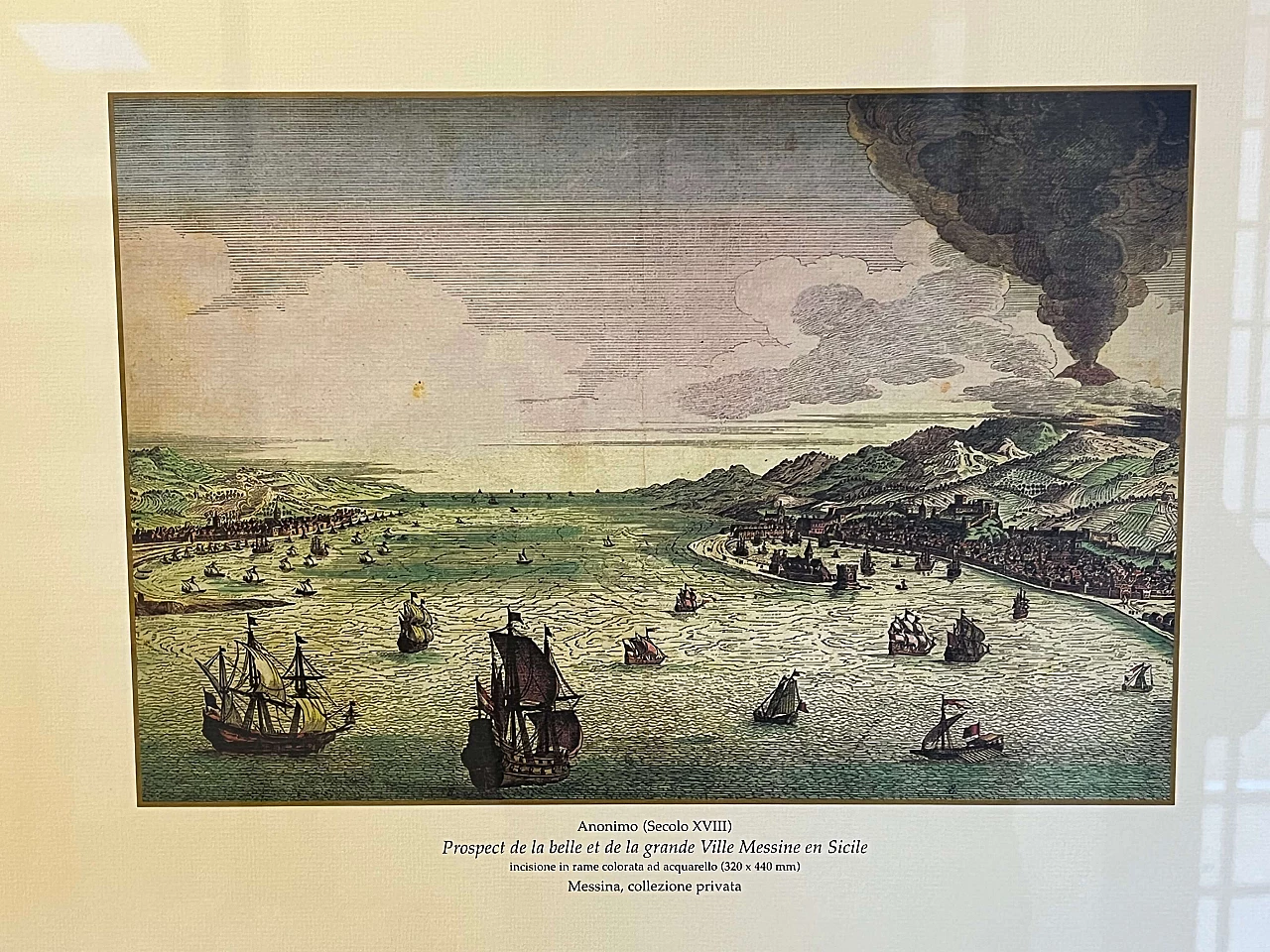 Strait of Messina, reproduction of eighteenth century anonymous, color print, 1950s 4