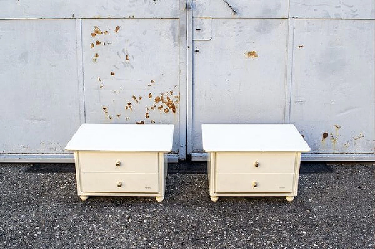 Pair of wooden bedside tables by Pierre Cardin, Paris, 1970s 2