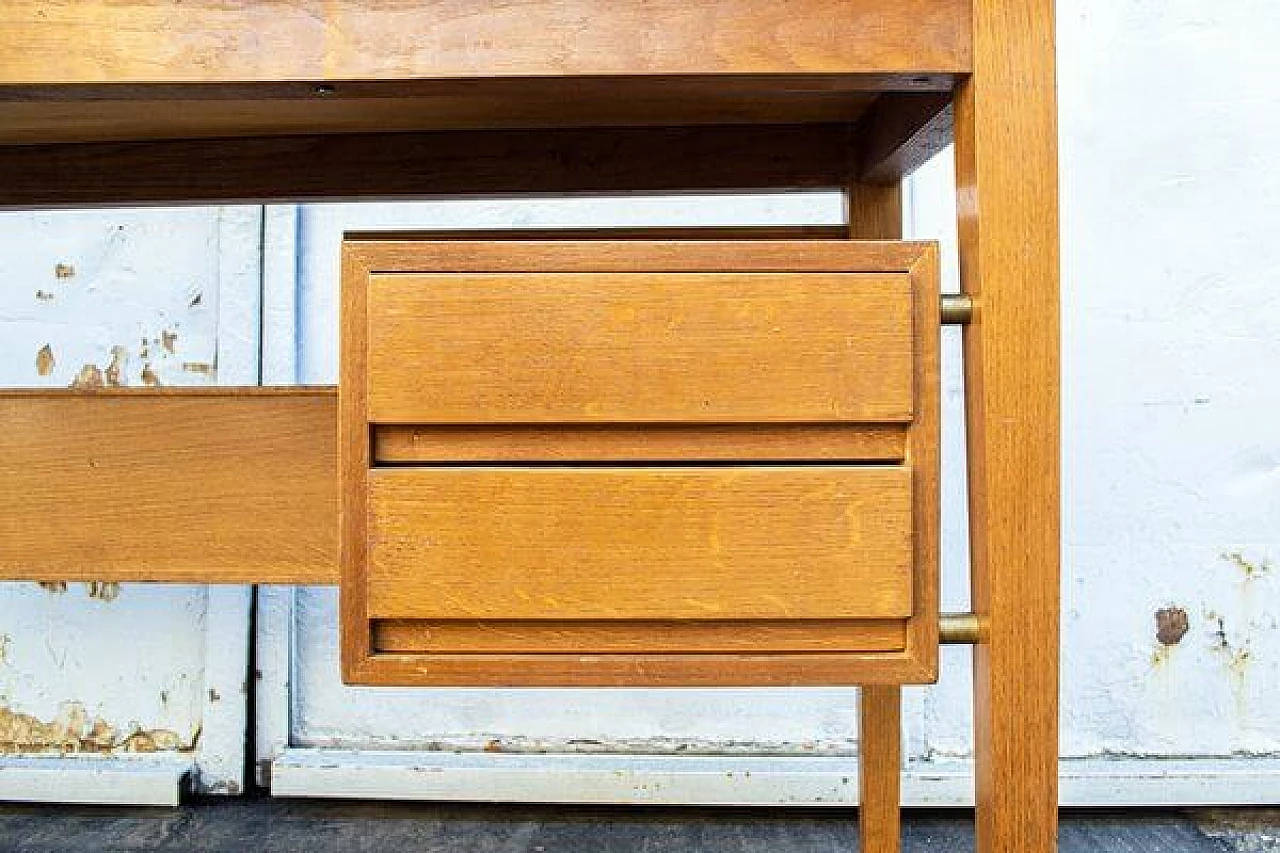 Wooden desk with two drawers, 1950s 5