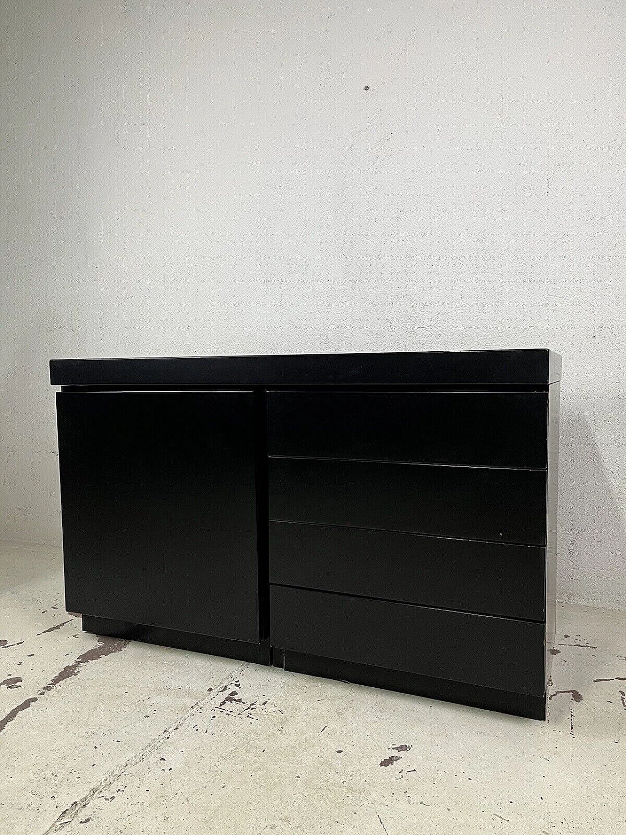 Black lacquered wood sideboard, 1970s 3