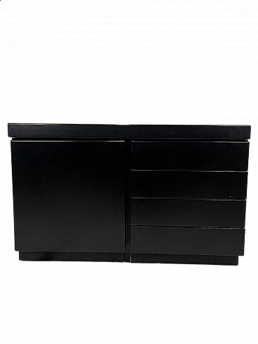 Black lacquered wood sideboard, 1970s