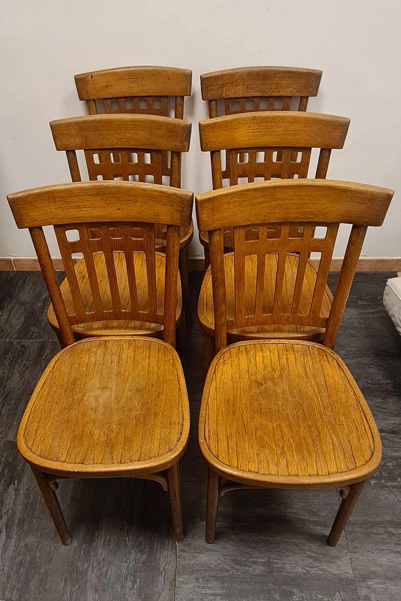 6 Wood chairs by Jacob & Josef Kohn, early 20th century 2