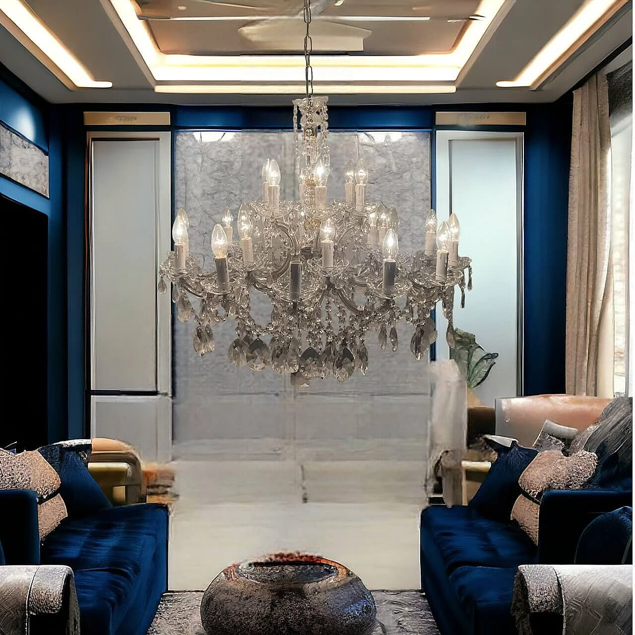 Twenty-four lights crystal chandelier in Maria Teresa style, 1960s 3