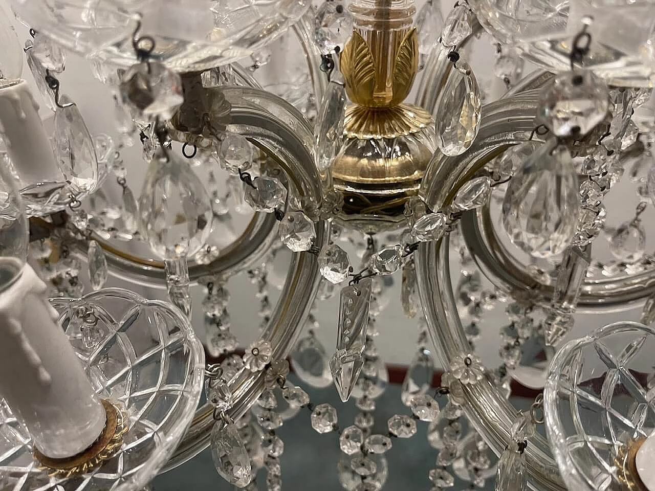 Twenty-four lights crystal chandelier in Maria Teresa style, 1960s 5