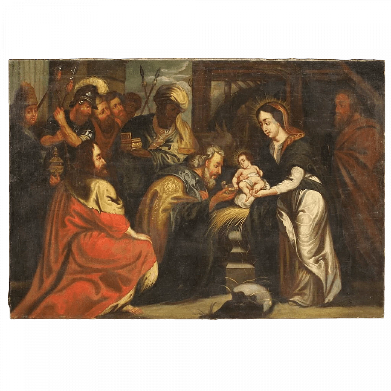 Adoration of the Magi, oil painting on canvas, 18th century 18