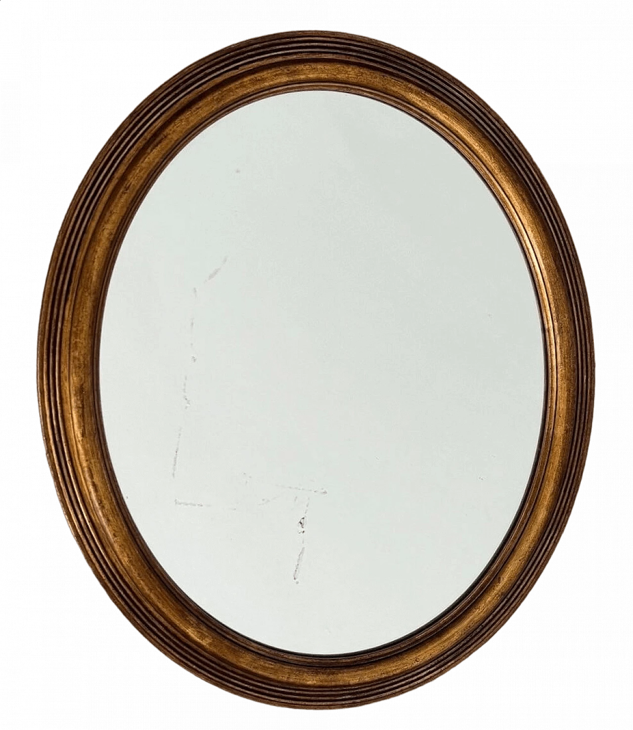 Oval mirror with carved wooden frame, 1960s 6
